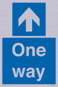 One way with up directional arrow